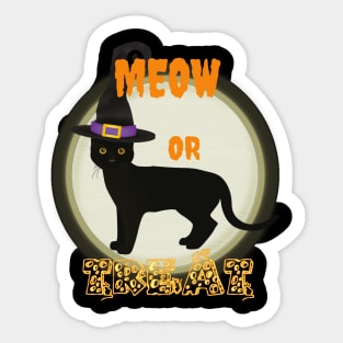 Magical Halloween Cat Sticker